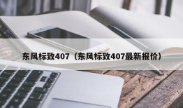 东风标致407（东风标致407最新报价）