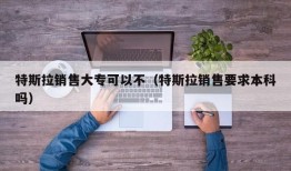 特斯拉销售大专可以不（特斯拉销售要求本科吗）