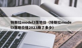 特斯拉model3落地价（特斯拉model3落地价格2023降了多少）