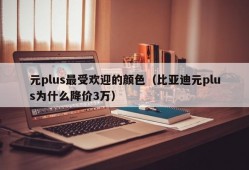 元plus最受欢迎的颜色（比亚迪元plus为什么降价3万）