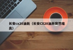 长安cx20油耗（长安CX20油耗突然增高）