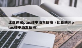 比亚迪宋plus纯电动车价格（比亚迪元plus纯电动车价格）