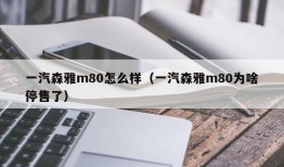 一汽森雅m80怎么样（一汽森雅m80为啥停售了）