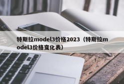 特斯拉model3价格2023（特斯拉model3价格变化表）