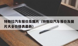 特斯拉汽车报价及图片（特斯拉汽车报价及图片大全价格表最新）