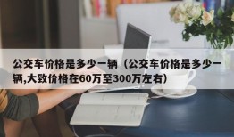 公交车价格是多少一辆（公交车价格是多少一辆,大致价格在60万至300万左右）