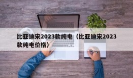 比亚迪宋2023款纯电（比亚迪宋2023款纯电价格）