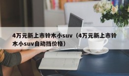 4万元新上市铃木小suv（4万元新上市铃木小suv自动挡价格）