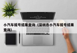 小汽车摇号结果查询（深圳市小汽车摇号结果查询）