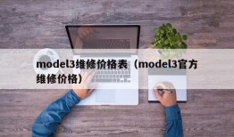 model3维修价格表（model3官方维修价格）