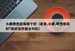 小鹏理想蔚来哪个好（蔚来,小鹏,理想哪家好?收好这份最全对比）