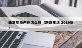 新嘉年华两厢怎么样（新嘉年华 2019款）