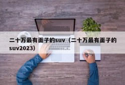 二十万最有面子的suv（二十万最有面子的suv2023）