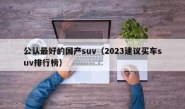 公认最好的国产suv（2023建议买车suv排行榜）