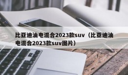 比亚迪油电混合2023款suv（比亚迪油电混合2023款suv图片）