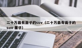 二十万最有面子的suv（二十万最有面子的suv 里子）