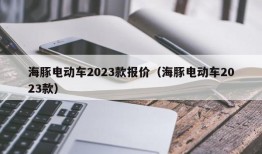 海豚电动车2023款报价（海豚电动车2023款）