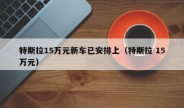 特斯拉15万元新车已安排上（特斯拉 15万元）