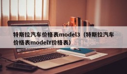 特斯拉汽车价格表model3（特斯拉汽车价格表modelY价格表）