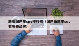 新款国产车suv排行榜（国产新款车suv有哪些品牌）