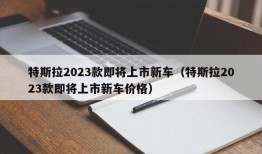 特斯拉2023款即将上市新车（特斯拉2023款即将上市新车价格）