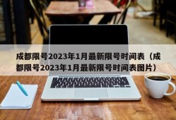 成都限号2023年1月最新限号时间表（成都限号2023年1月最新限号时间表图片）