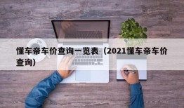 懂车帝车价查询一览表（2021懂车帝车价查询）