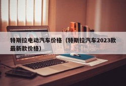 特斯拉电动汽车价格（特斯拉汽车2023款最新款价格）