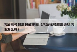 汽油标号越高蚂蚁庄园（汽油标号越高说明汽油怎么样）