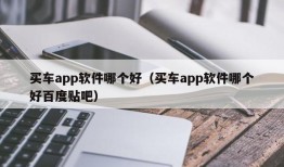 买车app软件哪个好（买车app软件哪个好百度贴吧）