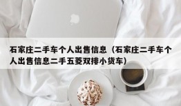 石家庄二手车个人出售信息（石家庄二手车个人出售信息二手五菱双排小货车）