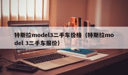 特斯拉model3二手车价格（特斯拉model 3二手车报价）