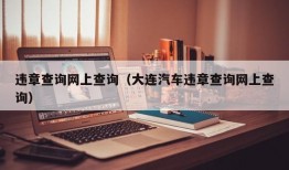 违章查询网上查询（大连汽车违章查询网上查询）