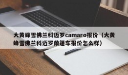 大黄蜂雪佛兰科迈罗camaro报价（大黄蜂雪佛兰科迈罗敞篷车报价怎么样）